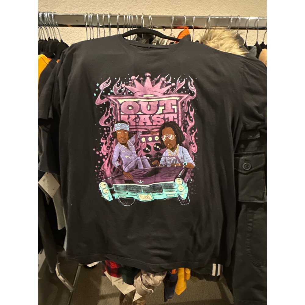 OutKast ATLiens Graphic T-Shirt Mens XL Black Hip Hop Andre 3000 Big‎ Boi Tee